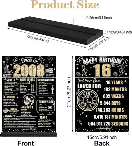 Black Gold 60th Birthday Decorations Back in 1963 Table Sign for Men Women, Two-sided Vintage 60 Birthday Wooden Poster with Stand Party Supplies, 60 Year Old Bday Display Holder Decor for Table Decor in Kuwait