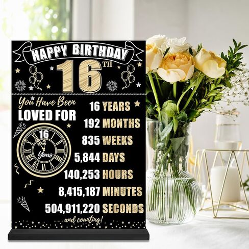 Black Gold 60th Birthday Decorations Back in 1963 Table Sign for Men Women, Two-sided Vintage 60 Birthday Wooden Poster with Stand Party Supplies, 60 Year Old Bday Display Holder Decor for Table Decor in Kuwait