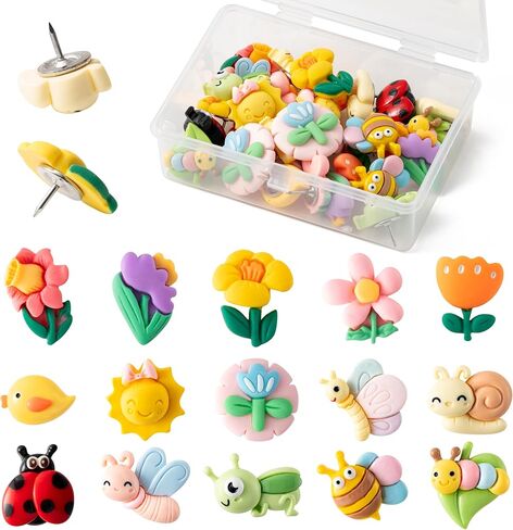 BeYumi 60Pcs Valentine's Day Conversation Heart Push Pins Valentine Sweet Love Thumbtacks Cute Creative Decorative Colorful Push Pin for Cork Board Bulletin Board Photo Wall Map Home Office Decoration in Kuwait