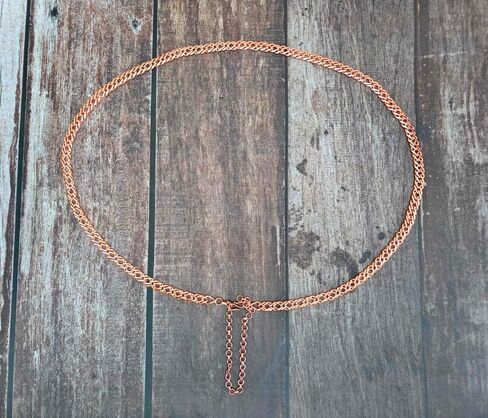 SHINDE EXPORTS حزام خصر من النحاس النقي الحقيقي للنساء فساتين راقية سلسلة مجوهرات قابلة للتعديل مقاس كبير مصنوع في الهند in Kuwait