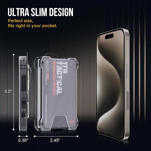1TG Tactical Money Clip, Slim Wallet for Men, Minimalist Credit Card Holder with RFID Blocking,ID Card Badge Holder Versatile Front Pocket Wallet Cash Orgnizer for Men, Gray in Saudi Arabia