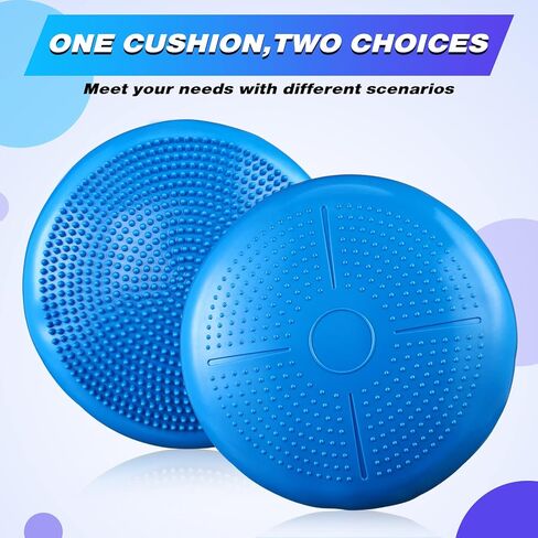 Leitee 10 Pcs Inflated Wobble Cushion Balance Disc Wiggle Seat with Needle Pump Sensory Balance Cushion for Exercise Fitness Yoga Strengthen Core Stability Physical Therapy Home School in Kuwait