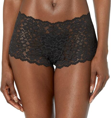 Maidenform Women's Sexy Must Haves Lace Cheeky Boyshort Panty, DMCLBSL, Floral Layers Black, 6 in Saudi Arabia