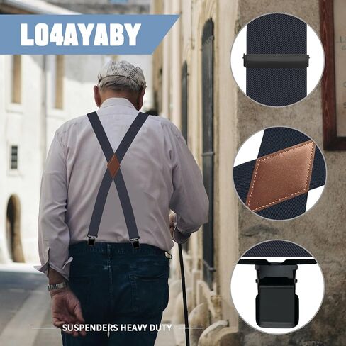 L04AYABY حمالات رجالي بمشابك شديدة التحمل حمالات تزلج للرجال كبيرة وطويلة X-Back 2 بوصة حمالات حزام أدوات للنساء in Kuwait