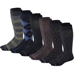 Dr. Motion Men's Knee High Compression Socks 8-15 mmHg (6 Pairs Pack) in Kuwait