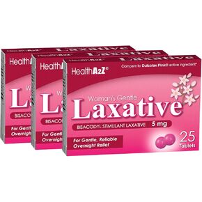 HealthA2Z Woman's Gentle Laxative, Bisacodyl Stimulant Laxative 5mg, 24 Packs of 25 Tablets (600 Tablets Total), Value Package