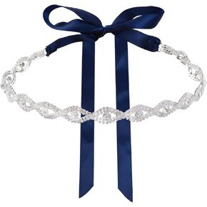 URROMA Ivory Wedding Bridal Belts Crystal Rhinestone Belt Bridesmaid Gown Sash for Women Accessories Dress Matching
