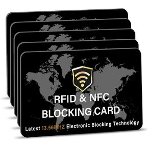 SaiTech IT 5 Pack RFID Blocking Card NFC Contactless Debit/Credit Card ATM Passport Protector ideal for Men & women slim with World map design perfectly fit in wallet(White)