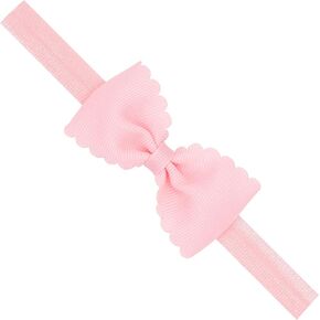 Wee Ones Baby Girl's Extra Small Grosgrain Bow On Matching Elastic Band, 6-24 Months, White