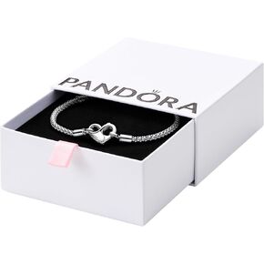 Pandora Moments Studded Chain Bracelet - Compatible Moments Charms - Sterling Silver Charm Bracelet for Women - Gift for Her - With Gift Box - 18 cm