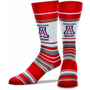 For Bare Feet Collegiate University Striped Dress Socks, One Size Fits Most Footwear for Men Women Youth, Game Day Apparel
