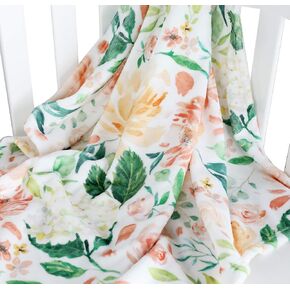 Sahaler Succulents Cactus Plush Fleece Throw & Receiving Baby Blankets for Boys and Girls,Fleece Plush Blanket for Nursery Crib, Stroller, Toddler Bed, Carseat 30x40 (Pink Wine Floral)