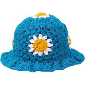 Verdusa Women's Floral Knitted Bucket Hat Wide Brim Beanies Cap