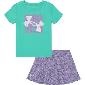 Under Armour Girls Short Sleeve Shirt and Shorts Set, Durable Stretch and Lightweight