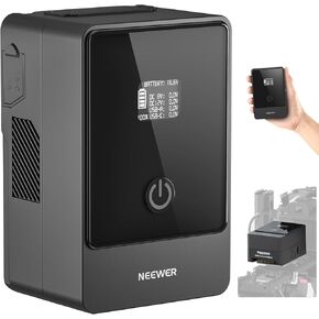 Neewer V Mount Battery PS099E with Type C Cable, 6800mAh 99Wh 14.5V Mini V Lock with OLED Display, Fast Charging 65W PD USB C, D Tap/BP/USB A/DC Output for Video Camera Monitor Camcorder Filmmaking
