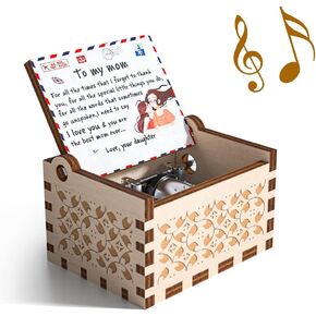 Ucuber Can't Help Falling in Love Music Box, Wedding Anniversary Romantic Gift for Wife, Girlfriend, Couples, Gifts Ideas for Boyfriend, Husband, Mini Engraved Wood Box