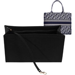 LOUKAYCCI Purse Organizer Insert for dior book tote Large Bag Insert,Premium Purse Felt Insert Multiple Pockets (X-Large, Red)