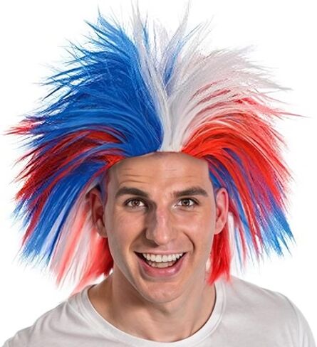 Anogol Hair Cap+ White Crazy Wig, Unique Spiky And Funny Wig, Crazy Hair Wig, Funky Fuzzy Wig, Pelucas Para Payasos, Short White Wig For Anime Cosplay Wig Halloween Costume Party Wig in Saudi Arabia
