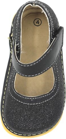 حذاء ماري جين من ليتل ماي بوتيك للفتيات الصغيرات، حذاء مشي مثالي مع مصدر صرير قابل للإزالة وحزام قابل للتعديل - حذاء بنعل ناعم للفتيات الصغيرات in Kuwait