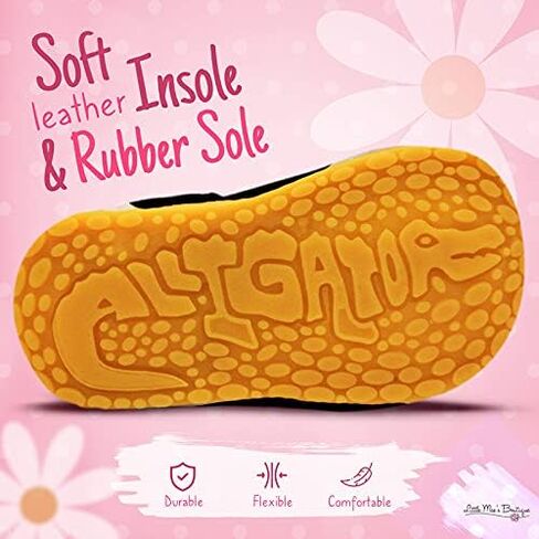 حذاء ماري جين من ليتل ماي بوتيك للفتيات الصغيرات، حذاء مشي مثالي مع مصدر صرير قابل للإزالة وحزام قابل للتعديل - حذاء بنعل ناعم للفتيات الصغيرات in Kuwait