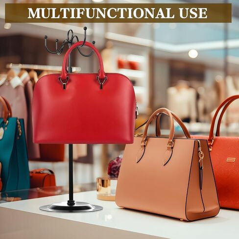 Menkxi 4 Pcs Purse Stands Purse Display Stand Bag Display Stand Wreath Stands for Display Store Display Handbag Stand Metal Purse Holder Adjustable 4 Hook Display Stand for Home Store Counter Retail in Saudi Arabia