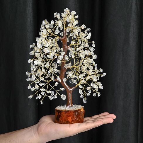 Green Aventurine Gemstone Tree - Chakra Tree of Life - Feng Shui Money Tree , Attract Good Luck - Crystal Tree, Home Decoration Figurine, Spiritual Gift for Wealth & Fortune 10-12" in Kuwait