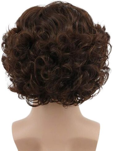karlery Men's Black Short Fluffy Curly Wig Halloween Cosplay Wig Anime Costume Party Wig in Saudi Arabia