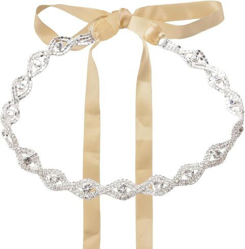 URROMA Crystal Rhinestone Belt Bridesmaid Gown Sash for Women Accessories Dress Matching in Kuwait
