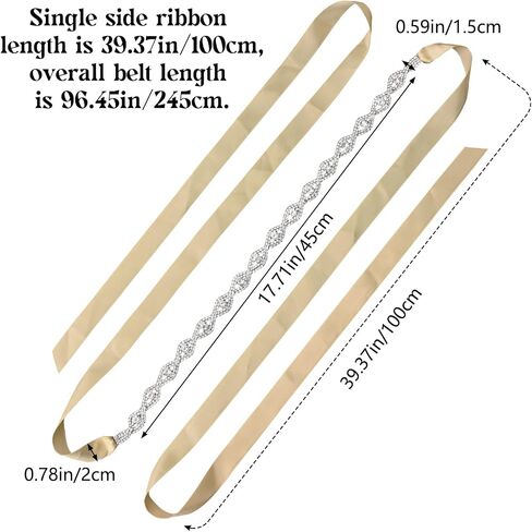 URROMA Crystal Rhinestone Belt Bridesmaid Gown Sash for Women Accessories Dress Matching in Kuwait