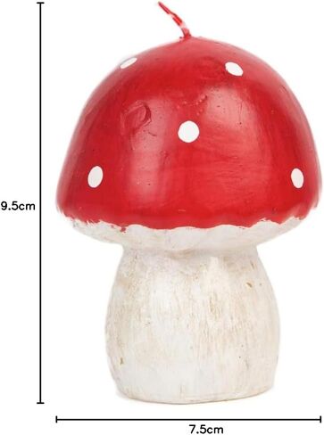 Talking Tables Small Mushroom Shaped Candle for Christmas Table - 7.5cm | Red Toadstool Forest Party Decorations, Autumn Home Décor, Alice in Wonderland Tea, Garden Fairy Theme, Forest-CNDL-MUSH-S in Kuwait
