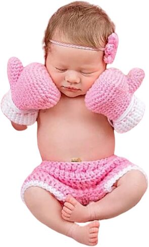 Newborn Photography Props Baby Boy Crochet Boxing Newborn Picture Outfit in Saudi Arabia