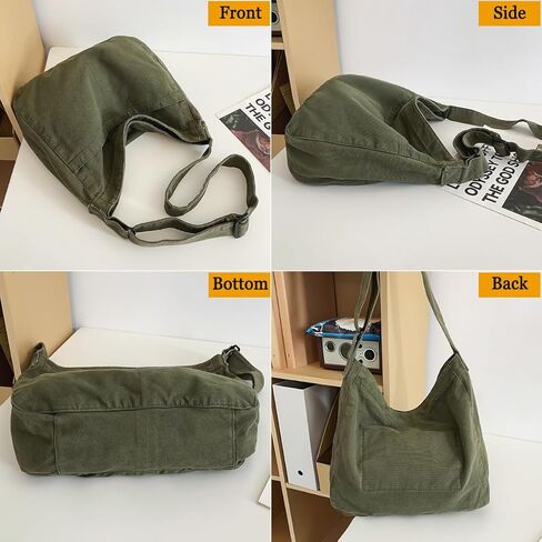 حقيبة حمل من القماش من GOQUFOY للنساء للجنسين، حقائب يد نسائية عبر الجسم، حقيبة كتف هوبو للفتيات المراهقات in Kuwait