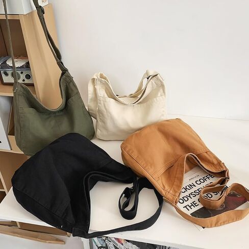 حقيبة حمل من القماش من GOQUFOY للنساء للجنسين، حقائب يد نسائية عبر الجسم، حقيبة كتف هوبو للفتيات المراهقات in Kuwait