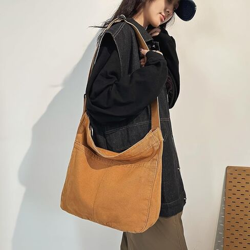 حقيبة حمل من القماش من GOQUFOY للنساء للجنسين، حقائب يد نسائية عبر الجسم، حقيبة كتف هوبو للفتيات المراهقات in Kuwait