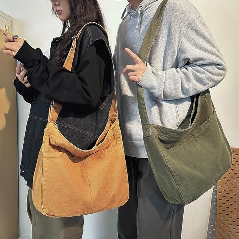 حقيبة حمل من القماش من GOQUFOY للنساء للجنسين، حقائب يد نسائية عبر الجسم، حقيبة كتف هوبو للفتيات المراهقات in Kuwait