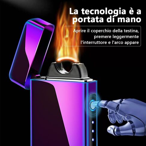 ولاعة كهربائية من YOZWOO قابلة لإعادة الشحن USB C ولاعة بلازما ولاعة لهب كهربائية كبيرة مقاومة للرياح مع مؤشر بطارية LED للشموع والبخور والألعاب النارية (أسود ثلجي) in Kuwait