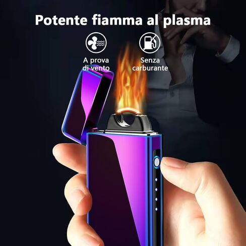 ولاعة كهربائية من YOZWOO قابلة لإعادة الشحن USB C ولاعة بلازما ولاعة لهب كهربائية كبيرة مقاومة للرياح مع مؤشر بطارية LED للشموع والبخور والألعاب النارية (أسود ثلجي) in Kuwait