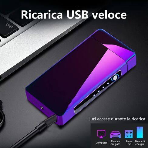 ولاعة كهربائية من YOZWOO قابلة لإعادة الشحن USB C ولاعة بلازما ولاعة لهب كهربائية كبيرة مقاومة للرياح مع مؤشر بطارية LED للشموع والبخور والألعاب النارية (أسود ثلجي) in Kuwait