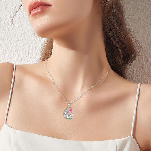 925 Sterling Silver Penguin Pendant Necklace for Women Two Dancing Penguin Necklace with White Opal Cute Animal Jewelry for Birthday Christmas in Saudi Arabia
