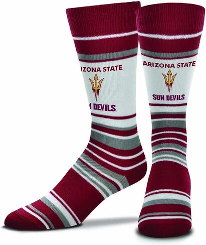 For Bare Feet Collegiate University Striped Dress Socks, One Size Fits Most Footwear for Men Women Youth, Game Day Apparel in Saudi Arabia