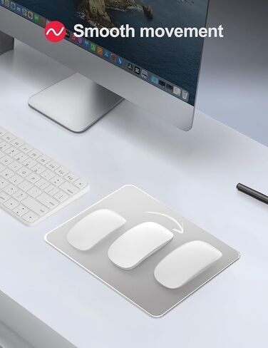 Vaydeer Ultra-Thin Aluminum Mouse Pad Double Side Design Mouse Mat for Office and Gaming, Waterproof Hard Metal Mouse Pad, Large Silver,11.81X9.45 Inch… in Kuwait