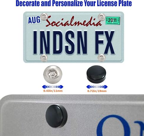 FBJTDQ مسامير لوحة الترخيص المضادة للسرقة - مجموعة مسامير أمان السيارة المقاومة للتلاعب، مجموعة أدوات تركيب من الفولاذ المقاوم للصدأ - 1/4 متري M6 براغي ذاتية التنصت مقاومة للصدأ، صواميل إدراج، أغطية سوداء، مدببة in Kuwait