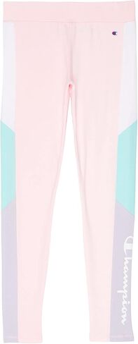 Champion Girl's Color-Block Leggings (Big Kids) Oxford Heather/Urban Lilac/Aruba Blue MD (10-12 Big Kid) in Kuwait