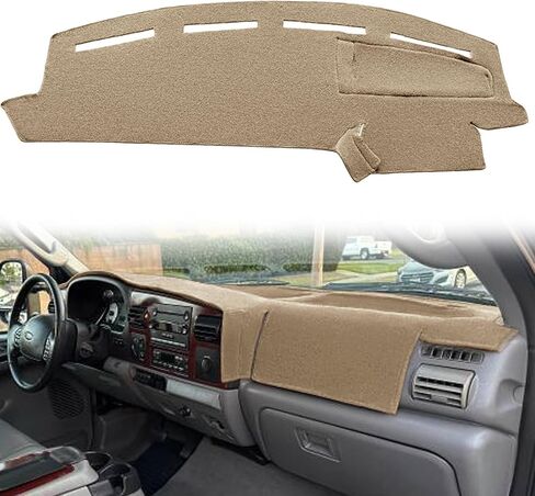 غطاء لوحة القيادة غطاء داش غطاء حصيرة السجاد مخصص مناسب لـ 2005 2006 2007 Ford F250 F350 F450 F550 Super Duty Pickup Truck (أسود) J134 in Saudi Arabia