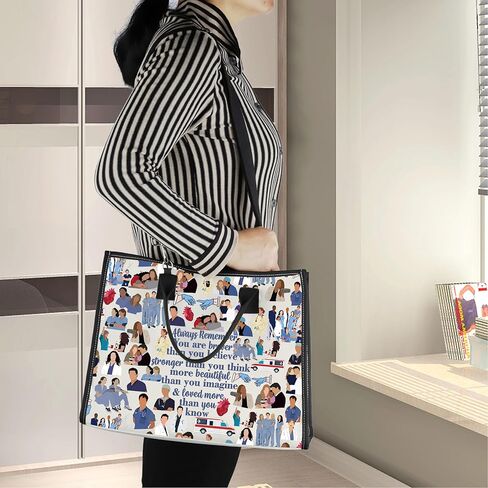 LEVLO Grey's TV Show Cosmetic Make Up Bag Derek and Meredith Inspired Fans Gift You Are Braver Stronger Smarter Than You Think Girls Grey's Zipper Pouch Bag For Best Friend Family(Grey's Bag) in Saudi Arabia