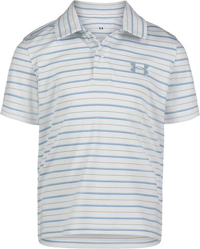 Under Armour Boys' Short Sleeve Ua Match Polo Collared Shirt, Chest Logo, Soft & Comfortable, Carolina Blue, 4 in Saudi Arabia