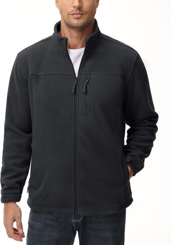 MAGCOMSEN Men's Winter Zip Up Polar Fleece Jacket Stand Collar Active Golf Jackets with 3 Pockets in Saudi Arabia