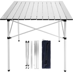 YSSOA Lightweight Folding Camping Table with Carry Bag︱Ultra-Compact Aluminum Table for Picnic, Beach, Traveling, Backyards, BBQ (Color: White)