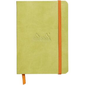 Rhodia Rhodiarama SoftCover Notebook - 72 Dots Sheets - 4 x 5 1/2 - Anise Cover (117356C)