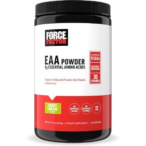 FORCE FACTOR Essential Amino Acids, Full Spectrum EAAs Amino Acids Powder, Amino Acids Supplement for Women and Men to Support Healthy Muscle and Workout Recovery, Orange Mango, 30 Servings
